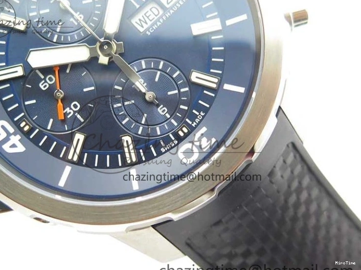 MIROTIME 0111 Aquatimer Chrono IW376803 V6F 1:1 Best Edition Blue Dial on Ruber Strap A Neat 7083